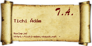 Tichi Ádám névjegykártya